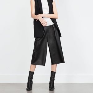 ZARA Faux Leather Culottes